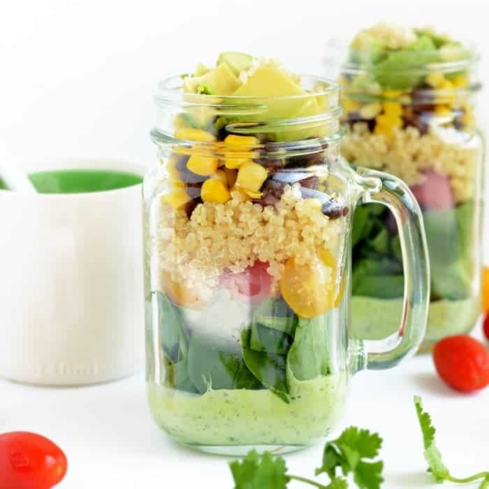 Tex Mex Quinoa Mason Jar: Easy Meal Prep with Tangy Cilantro Lime Dressing